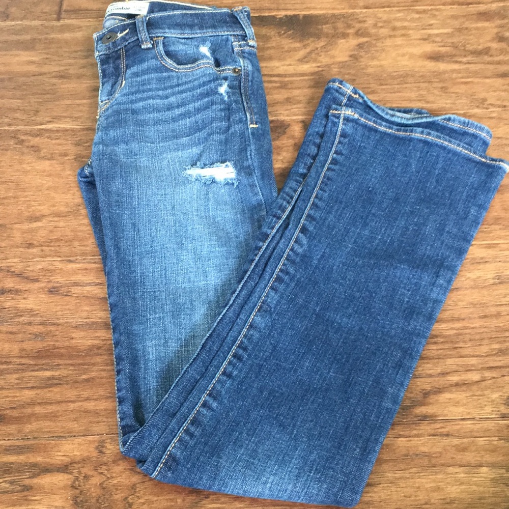 Abercrombie kids medium wash boot cut jeans